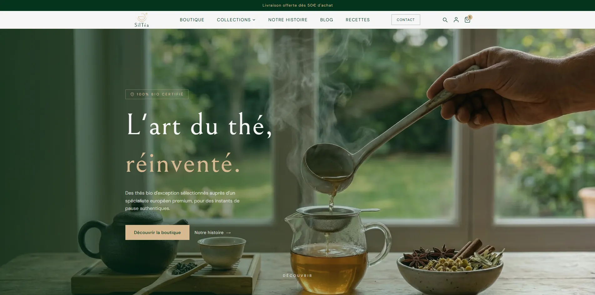 Aperçu du site SilTéa, réalisation Codalune