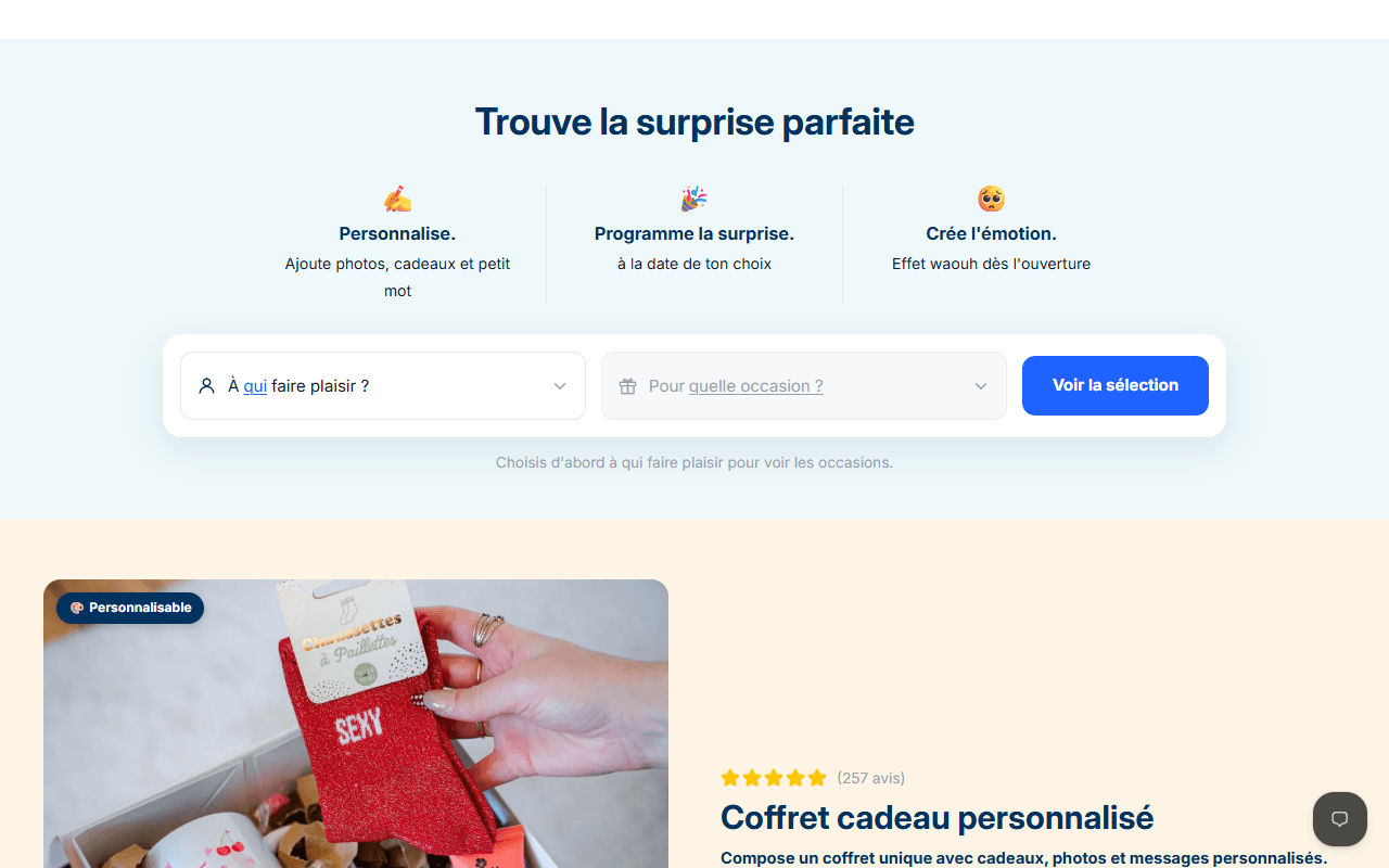 Aperçu du site Un Jour Une Surprise