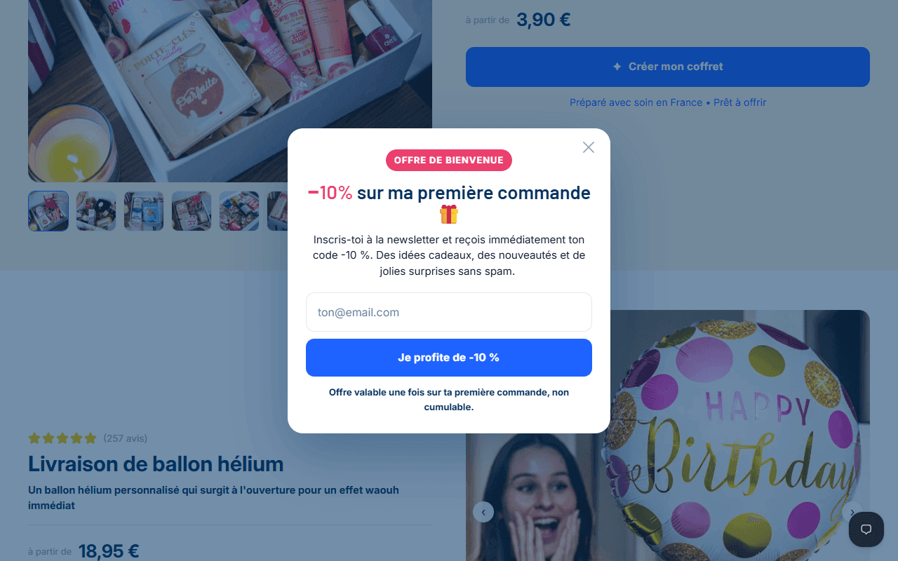 Aperçu du site Un Jour Une Surprise
